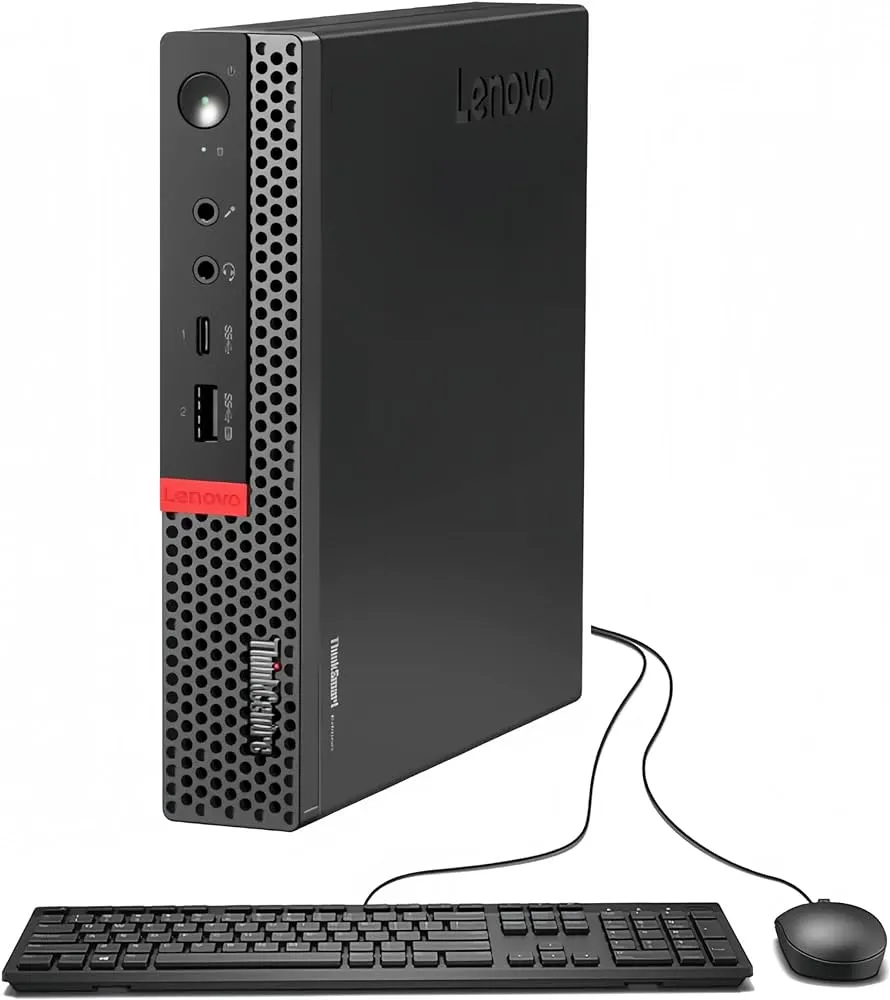 Lenovo ThinkCentre M920q Tiny Desktop PC | Intel Core I5-8500T up to 3.70 GHz Turbo 6-Cores (9th Gen), 16GB RAM, 256GB M.2 SSD, USB-C, DVD RW, Triple Monitor, DisplayPort (4K), HDMI, 1Gb Ethernet, Keyboard, Mouse & Wi-Fi - Windows 11 Pro , 1 Year Warranty