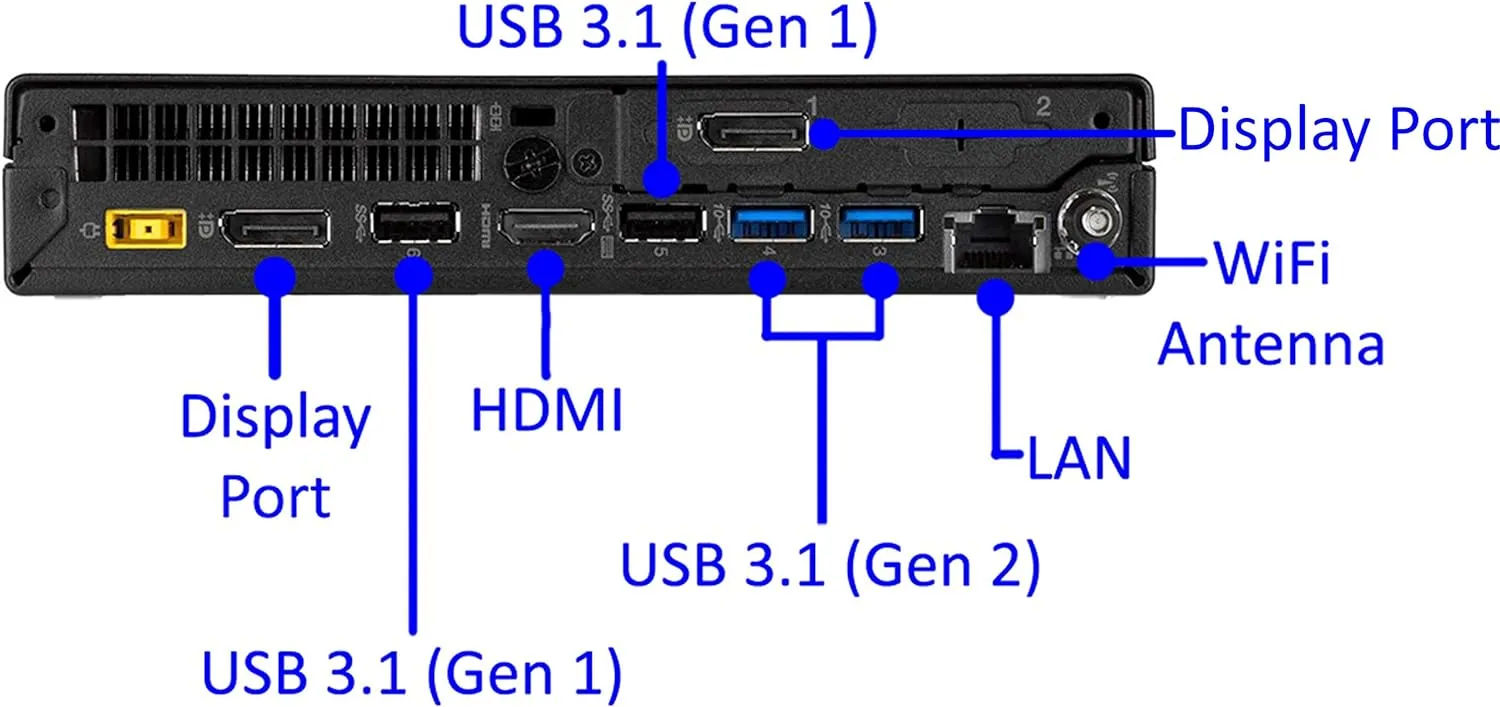 Lenovo ThinkCentre M920q Tiny Desktop PC | Intel Core I5-8500T up to 3.70 GHz Turbo 6-Cores (9th Gen), 16GB RAM, 256GB M.2 SSD, USB-C, DVD RW, Triple Monitor, DisplayPort (4K), HDMI, 1Gb Ethernet, Keyboard, Mouse & Wi-Fi - Windows 11 Pro , 1 Year Warranty