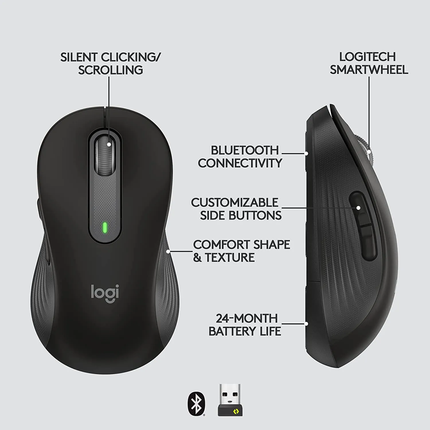 Logitech Signature M650 Large Wireless Bluetooth Mouse