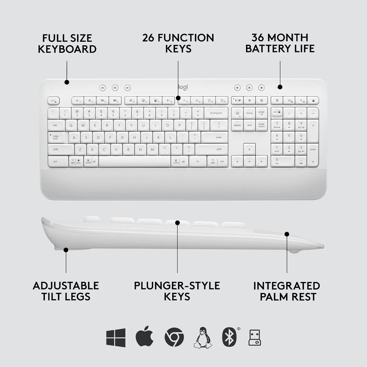 Logitech Signature MK650 for Business 無線鍵盤滑鼠組合 (中文版) - Pearl White 珍珠白色 920-011040 原裝行貨