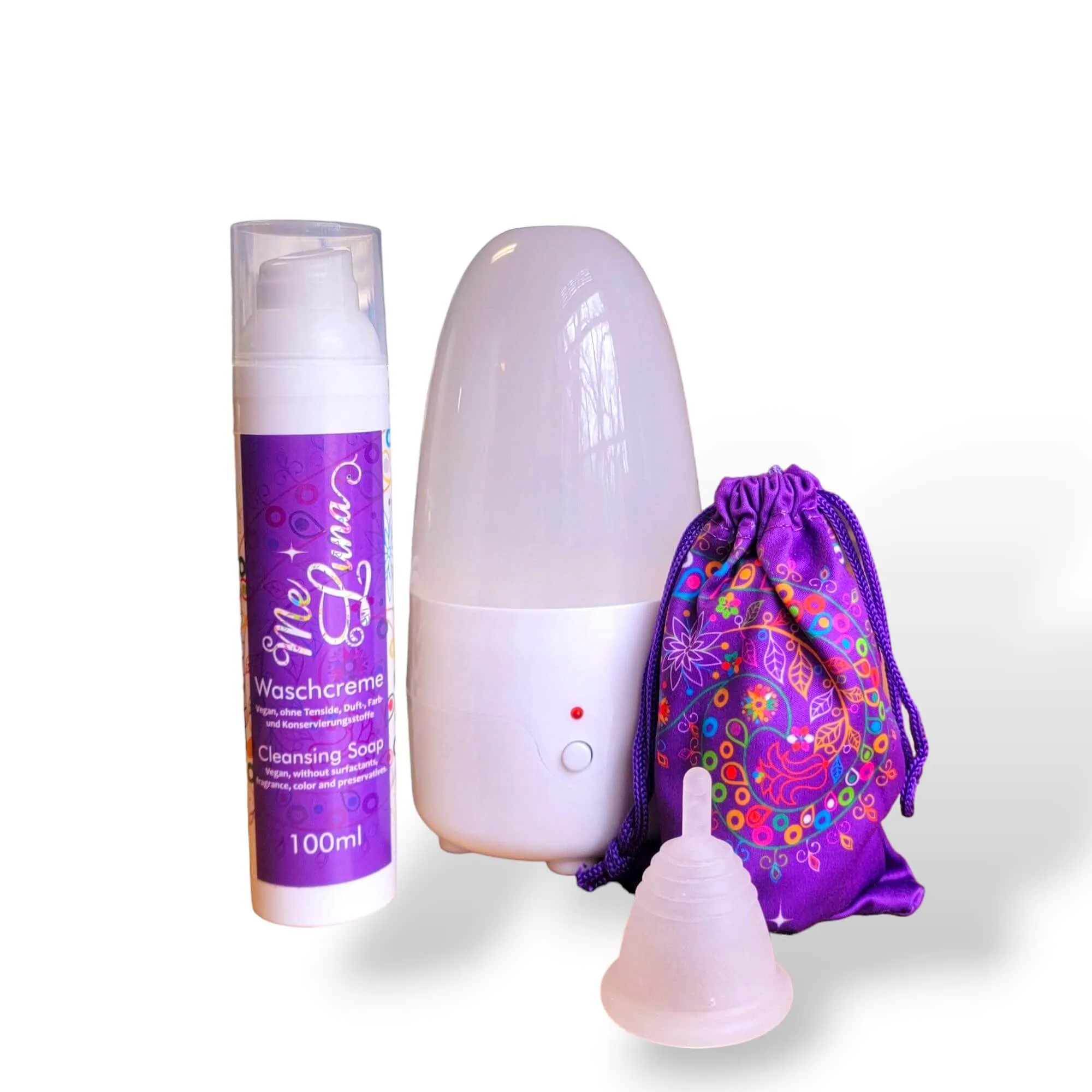 Low Cervix Colorant-Free Menstrual Cup Kit - VAPOR (steam)