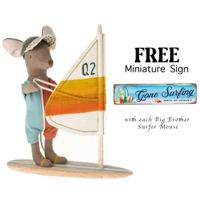 Maileg Surfer Big Brother Mouse   Wooden Sign