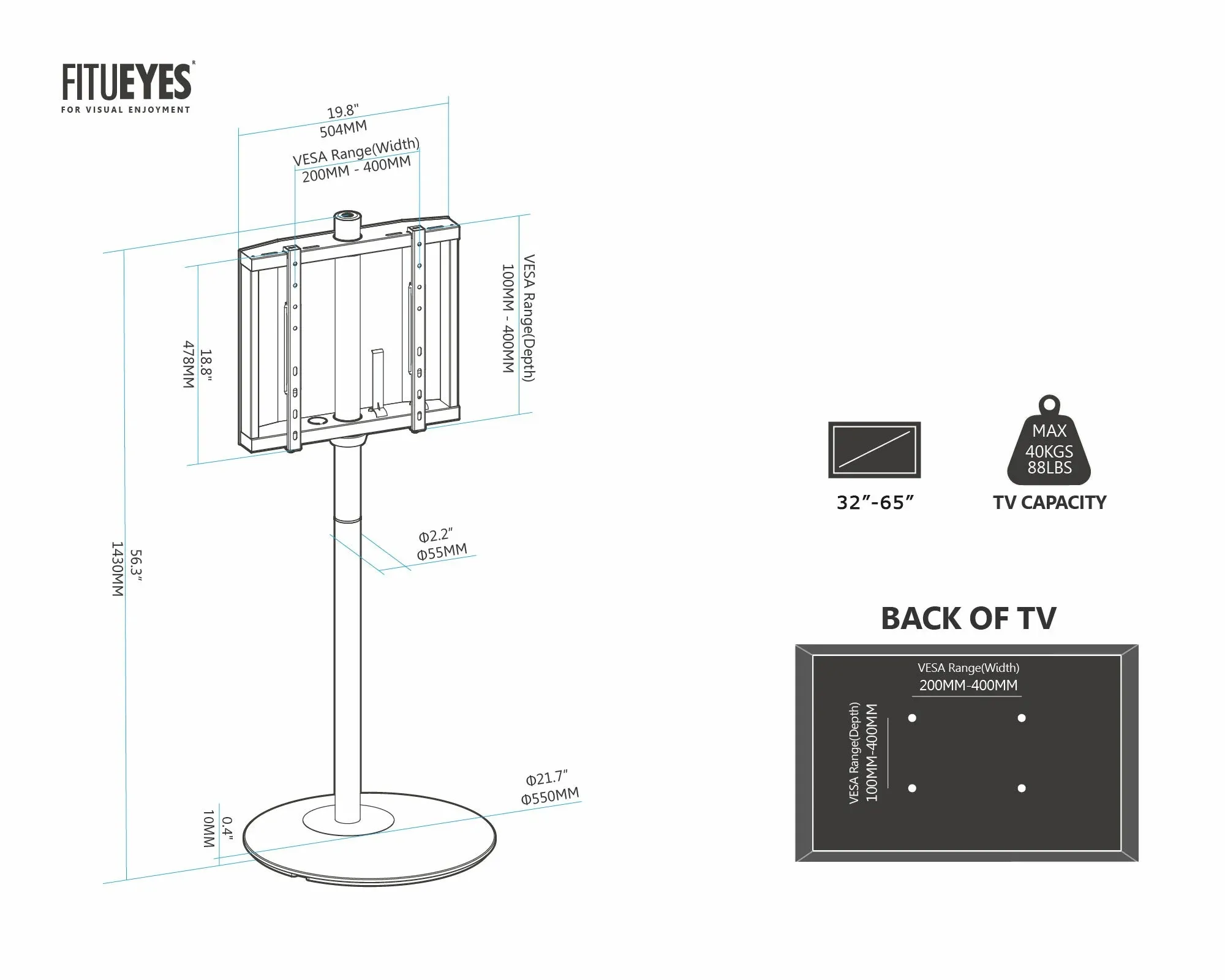 Master FT60 Corner TV Stand