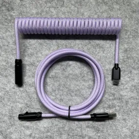 Mauve Mini XLR Mechanical Keyboard Coiled Cable