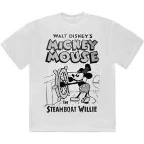 Mickey Mouse Unisex T-Shirt: Steamboat Willie