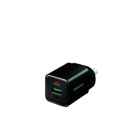 Microdia SmartCube Nano 30W Dual Port GaN Wall Charger (Black)