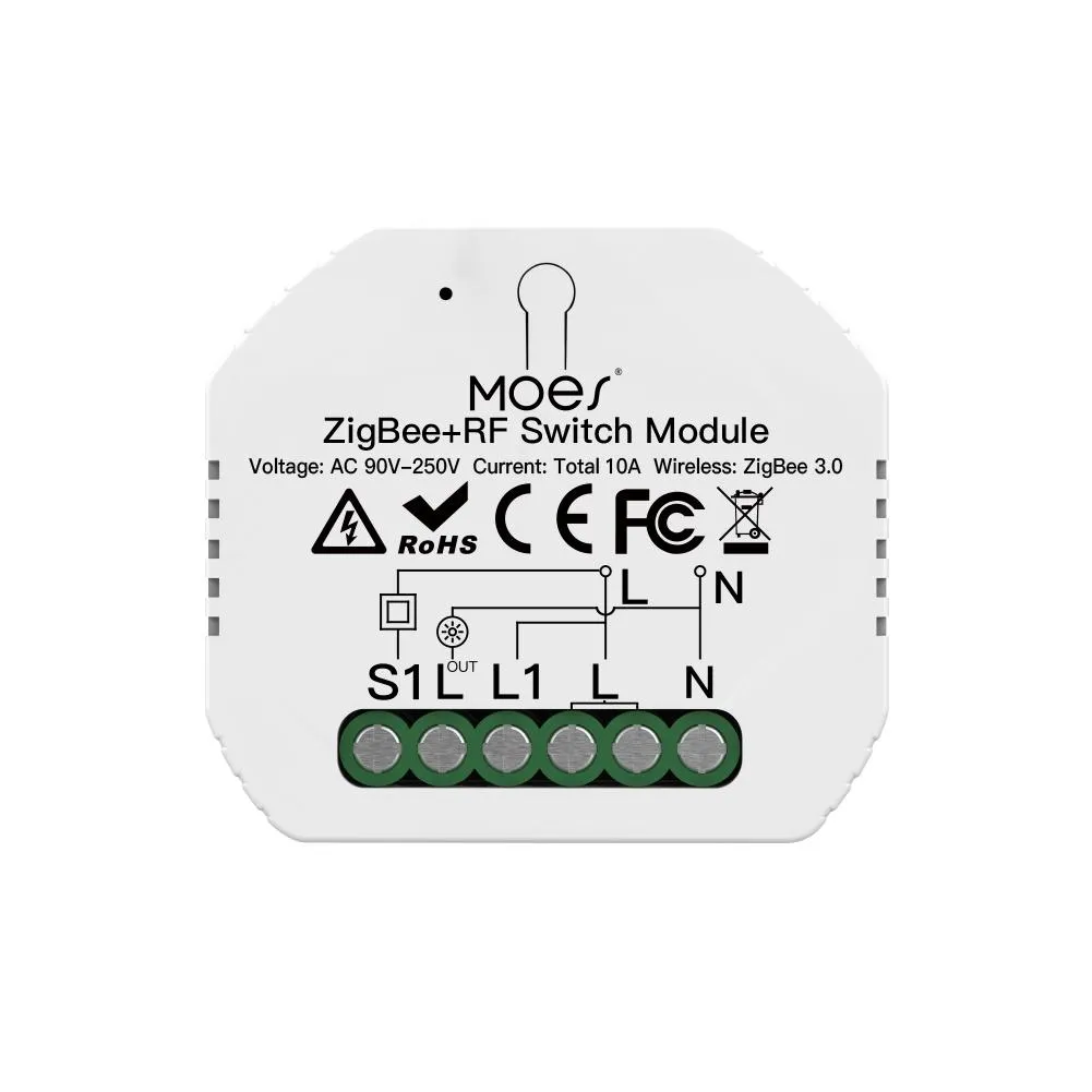 MOES Tuya ZigBee 3.0 RF Switch Module, Smart Light Switch Module 1/2 Gang