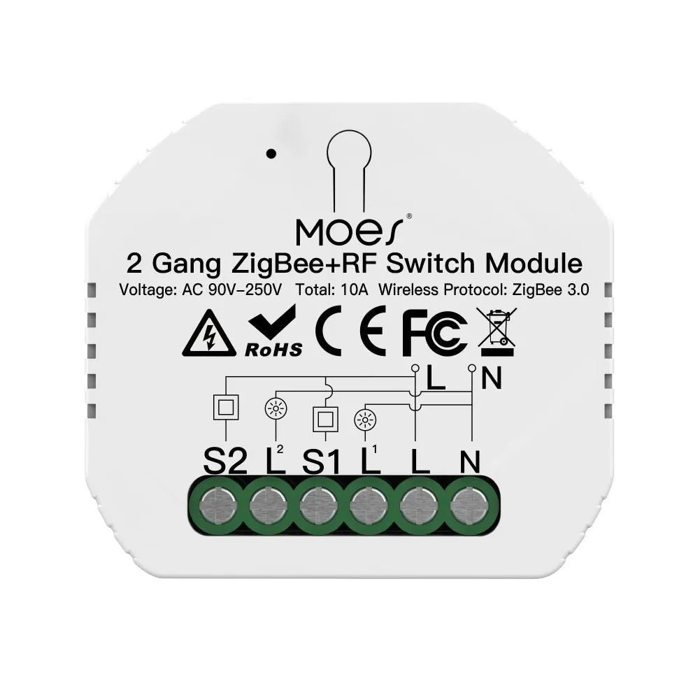 MOES Tuya ZigBee 3.0 RF Switch Module, Smart Light Switch Module 1/2 Gang