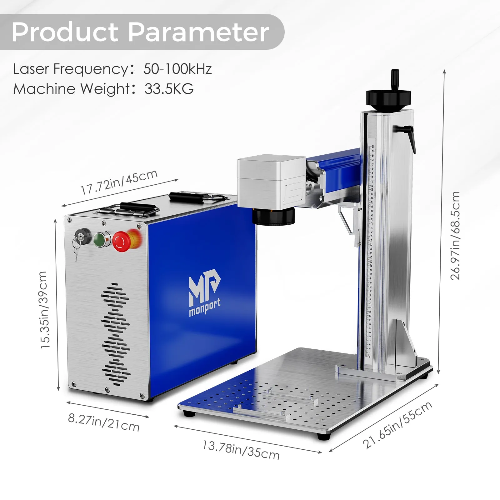 Monport GQ 50W (7.9" x 7.9") Fiber Laser Engraver & Marking Machine with FDA Approval