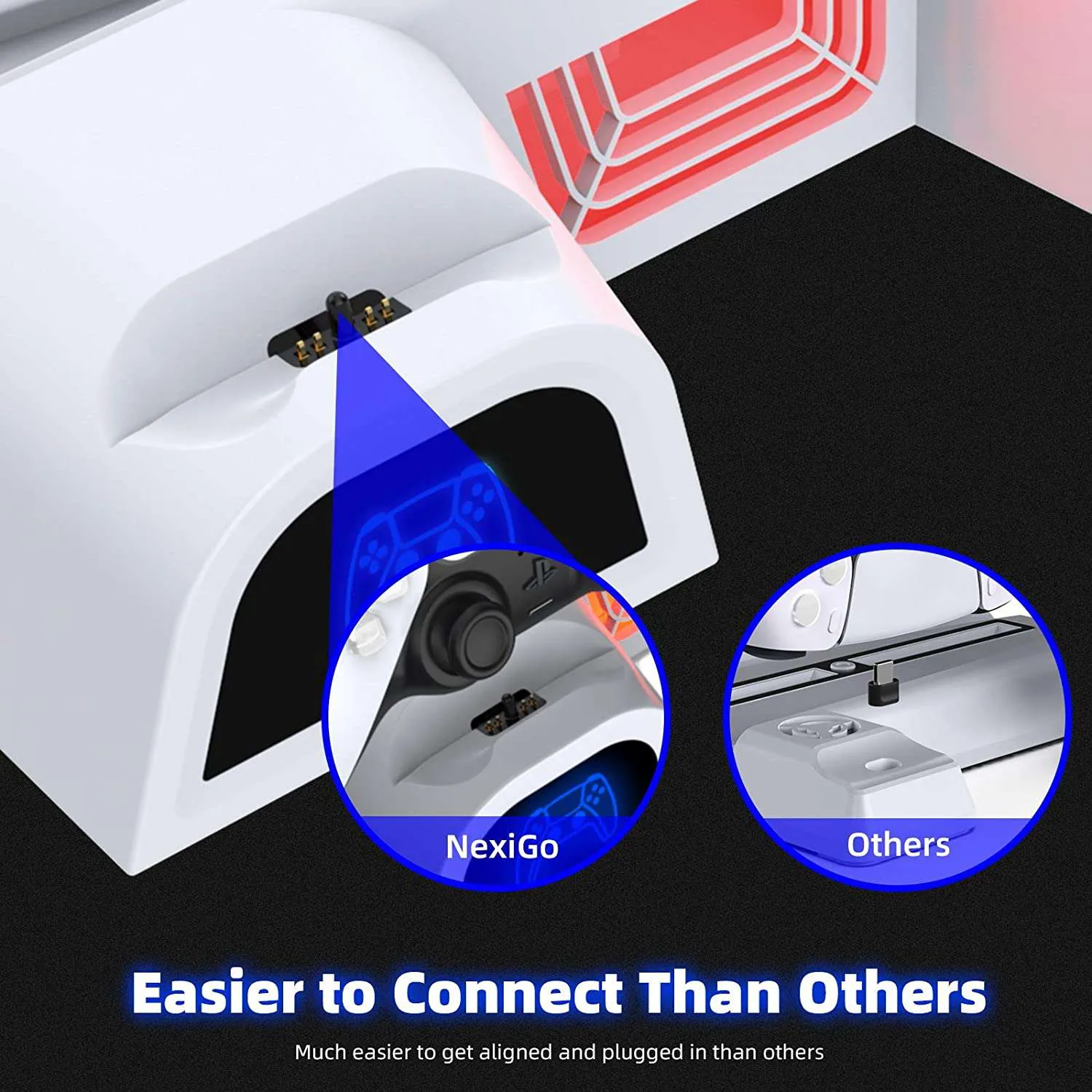 NexiGo PS5 Cooling Stand with 2-in-1 Type-C Cable