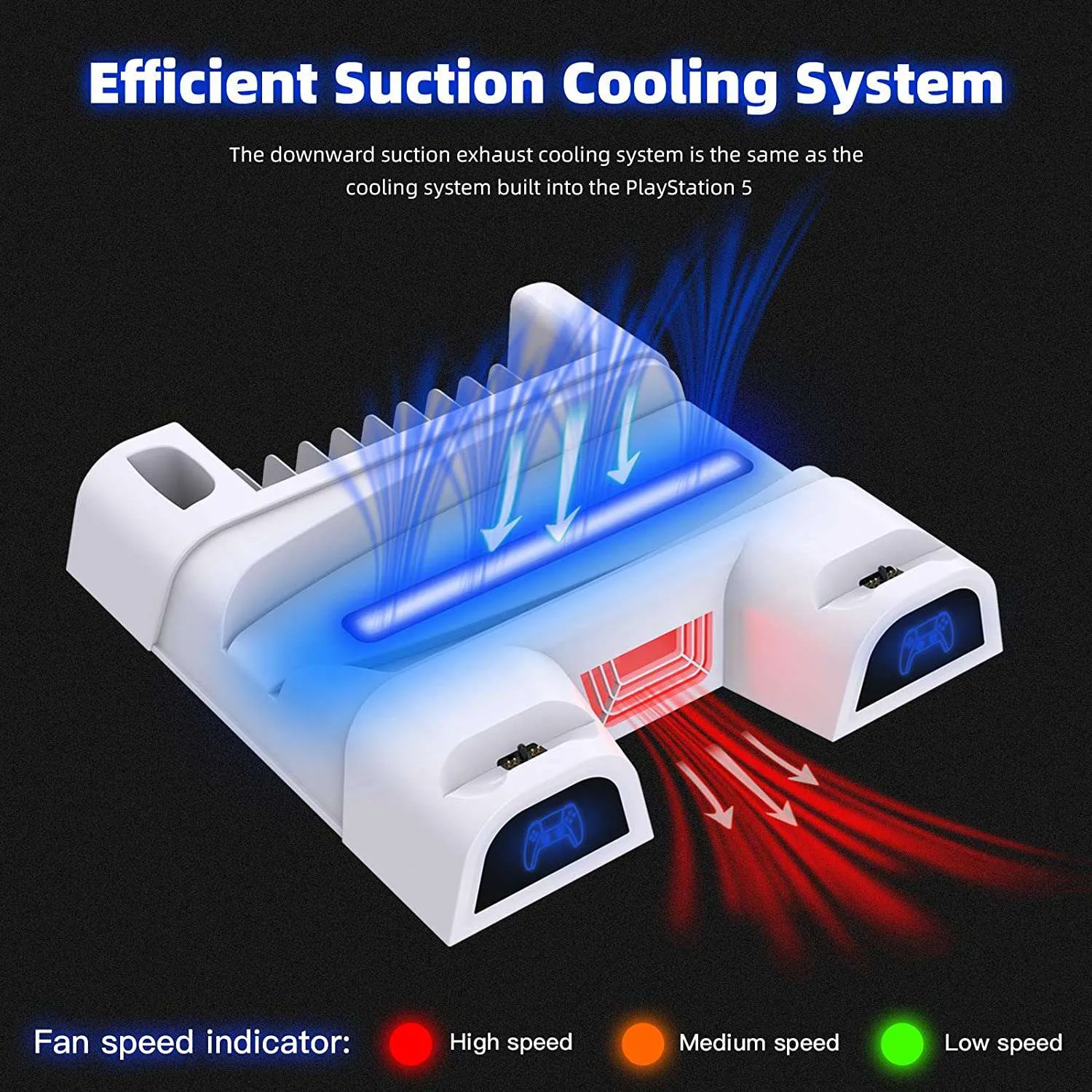 NexiGo PS5 Cooling Stand with 2-in-1 Type-C Cable