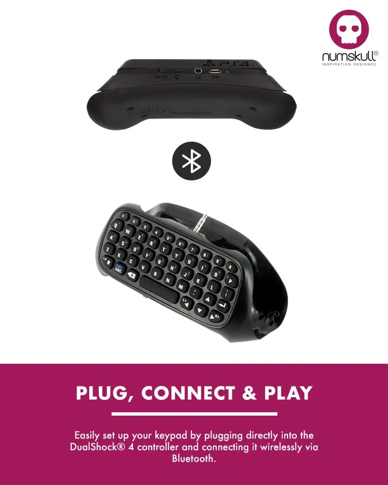 Numskull PlayStation 4 PS4 Bluetooth Wireless Mini Keyboard / Chatpad