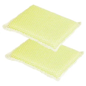 Nylon Net & Sponge Cleaning Pad - Yellow, 2 pack