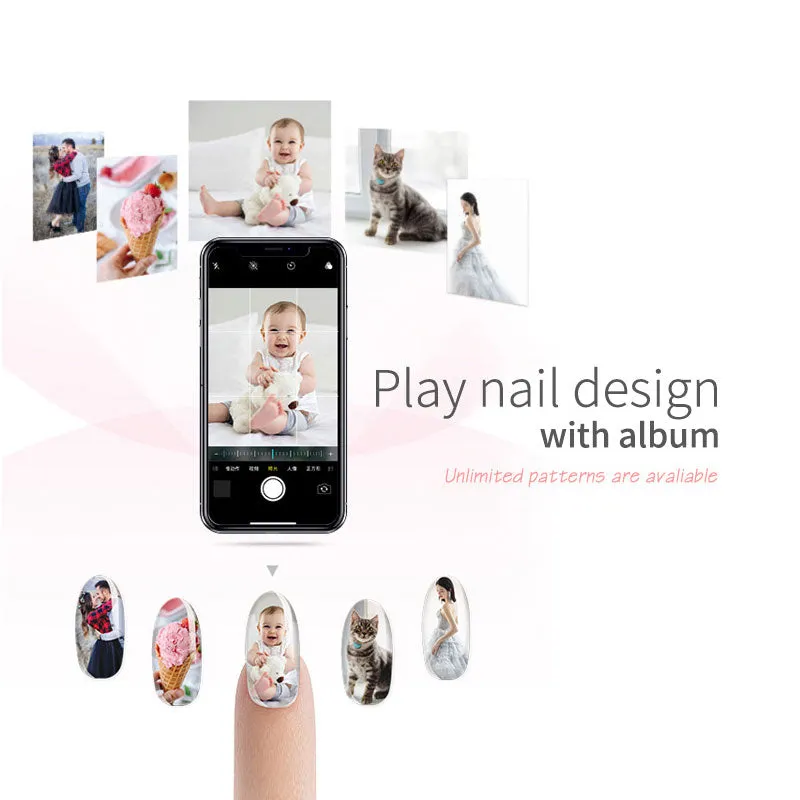 O'2nails Digital Mobile Nail Art Printer M1 - Portable Nail Painting Machine Smart Phone Control Wireless WiFi Signal Pack of Nail Gel Nail Polish Over