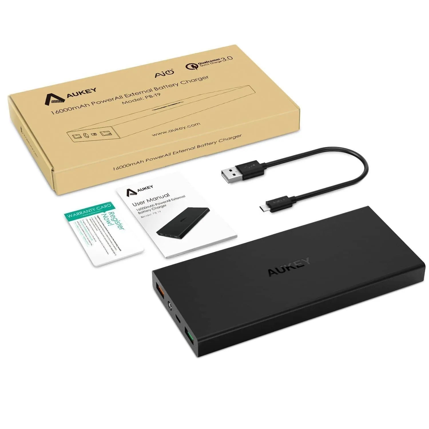 PB-T9 16000mAh Quick Charge 3.0 Power Bank