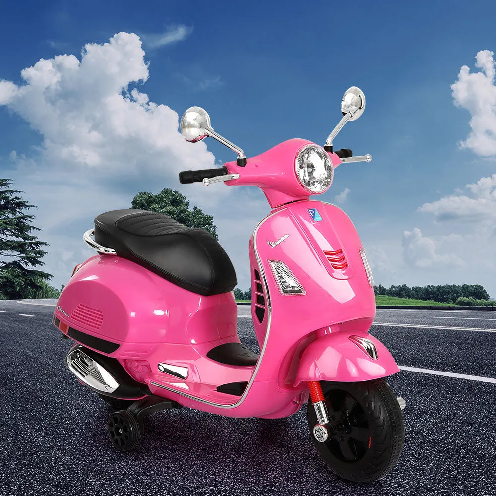 Pink Vespa Kids Electric Ride On Motorbike with Horn, Music