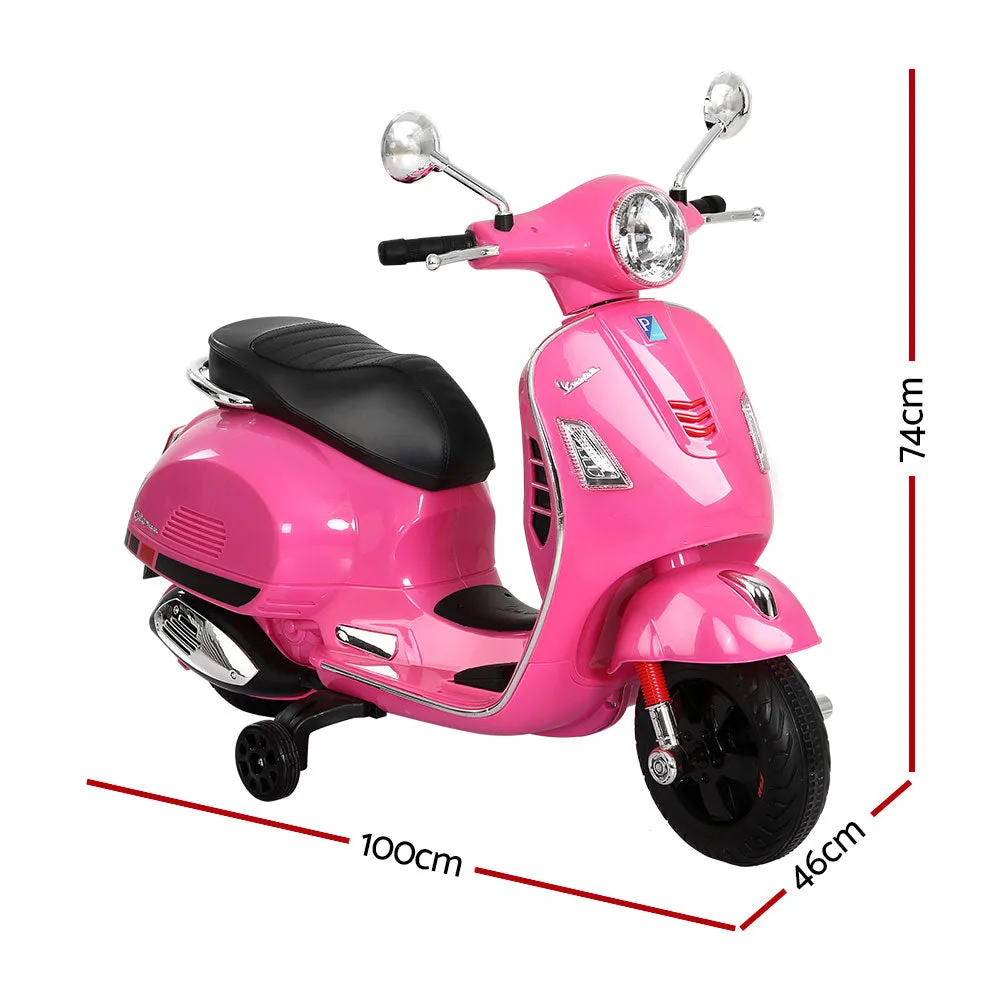 Pink Vespa Kids Electric Ride On Motorbike with Horn, Music