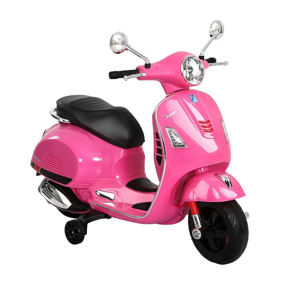 Pink Vespa Kids Electric Ride On Motorbike with Horn, Music