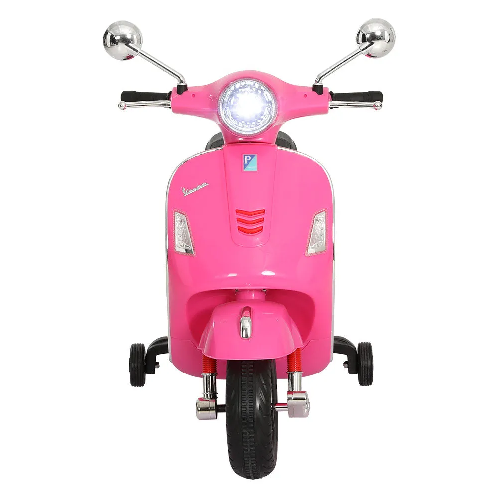 Pink Vespa Kids Electric Ride On Motorbike with Horn, Music