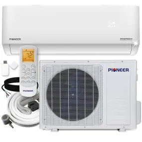 Pioneer® Diamante Ultra 9,000 BTU 23.5 SEER2 Ductless Mini-Split Inverter   Energy-Star Wi-Fi Air Conditioner Heat Pump Full Set 230V with 16 Ft. Kit