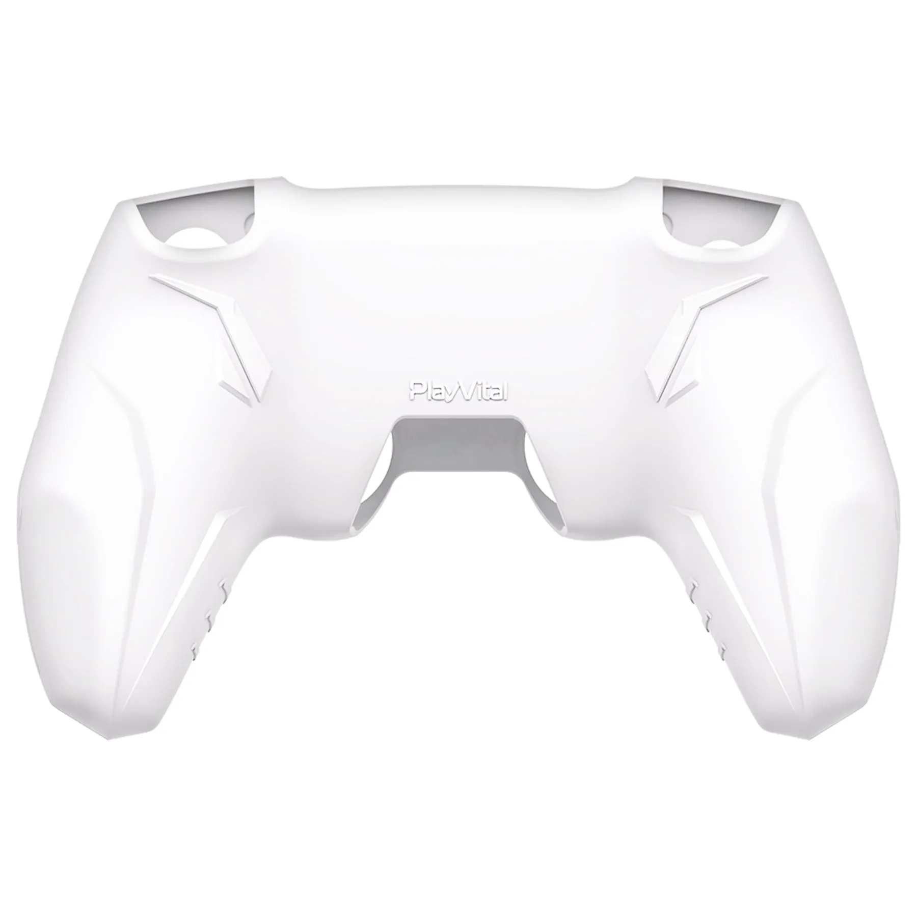 PlayVital Futuristic CyberMech Design Silicone Grip Skin with Thumb Grips for PS5 Wireless Controller, Compatible with PS5 Official Charging Dock - White - CHXPFP002