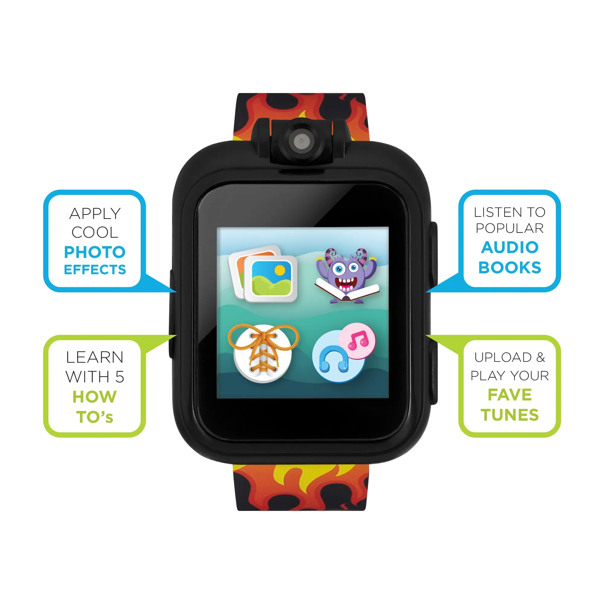 PlayZoom 2 Kids Smartwatch with Headphones: Flame Print