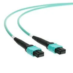 Plenum Fiber Optic Cable, MTP / MTP (MPO), Multimode, Duplex, 24 Strand, 100 Gbps, 50/125, 5 meter (16.5 foot)