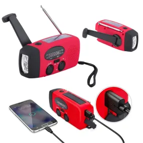 Portable Emergency Solar/Dynamo/DC & AM/FM/NOAA Radio & LED Flashlight & 1000mAh Charger Power Bank Stealth Angel Survival