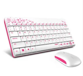 Rapoo Waterproof Noiseless 2.4G Multi-Media Mini Wireless Keyboard and Mouse