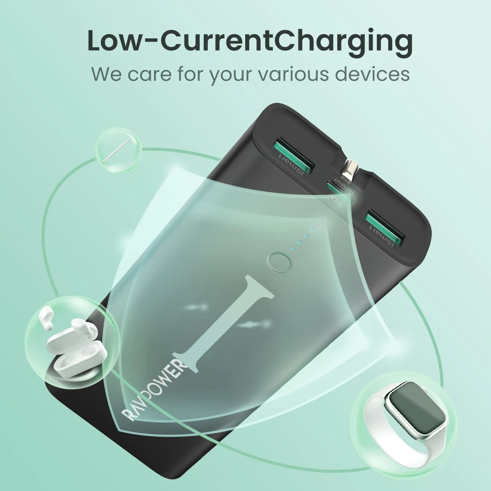 RAVPOWER 2in1 10000mAh Power Bank & Wall Charger - PB243