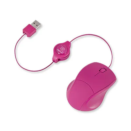 Retractable Optical Mouse | USB Mouse | Pink