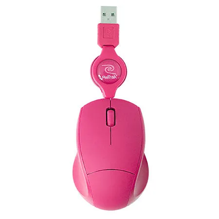 Retractable Optical Mouse | USB Mouse | Pink