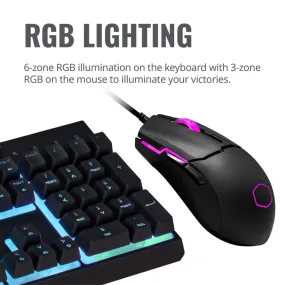 RGB Keyboard & Mouse Combo - Linear Mem-Chanical, Anti-Ghosting, On-Board Control, MS110 Gaming Mouse, 4 DPI Settings - Cooler Master