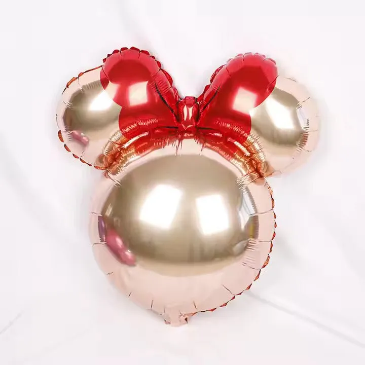 Rose Gold Minnie Mouse Head Mylar Foil Balloon (24 Inches)