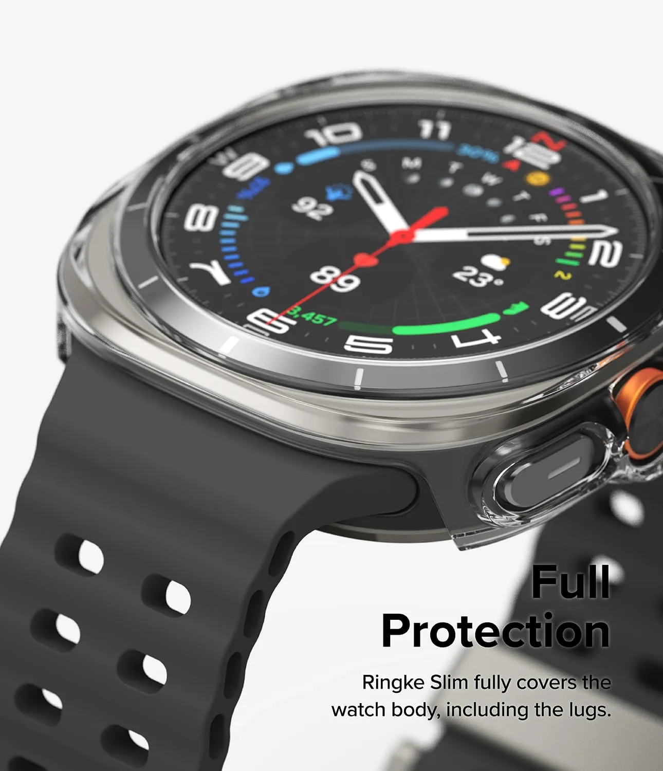 Samsung Galaxy Watch Ultra 47mm Slim Case With  Screen Protector Tempered Glass - Clear