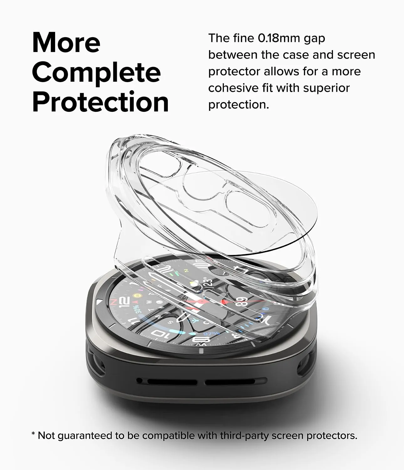 Samsung Galaxy Watch Ultra 47mm Slim Case With  Screen Protector Tempered Glass - Clear