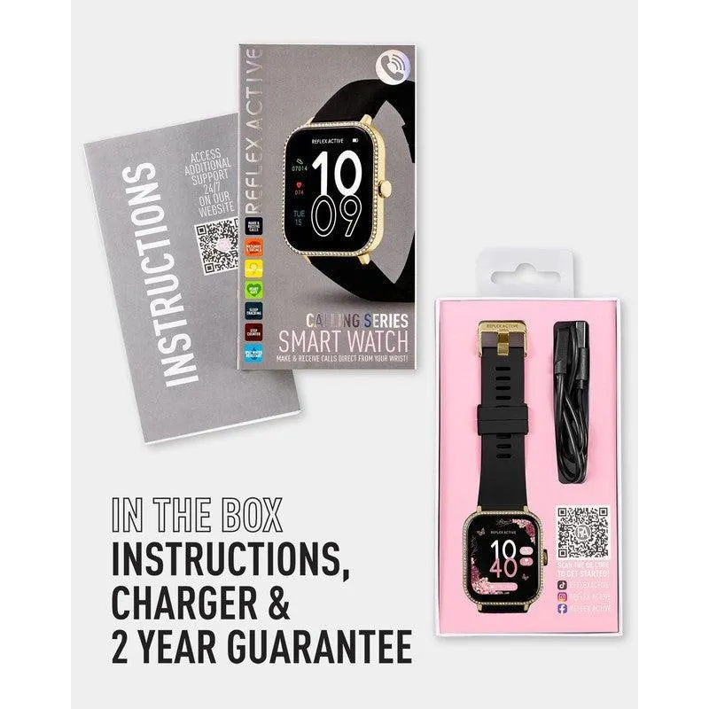 Series 23 Reflex Active Stone Set Black & Gold Smart Calling Watch