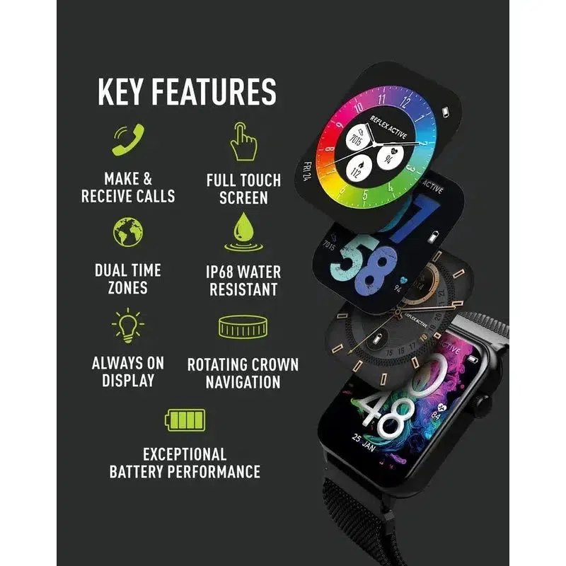 Series 30 Reflex Active Amoled Black Mesh Smart Calling Watch