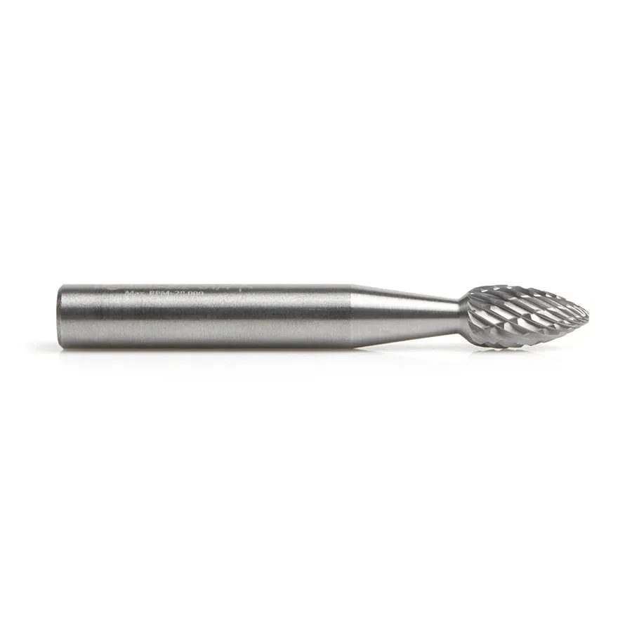 SH Burrs Flame Double Cut Burr Bit | 1⁄4 Dia x 1⁄2 x 1⁄4 Shank | BURS-202 | 738685202999