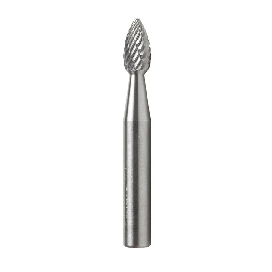 SH Burrs Flame Double Cut Burr Bit | 1⁄4 Dia x 1⁄2 x 1⁄4 Shank | BURS-202 | 738685202999