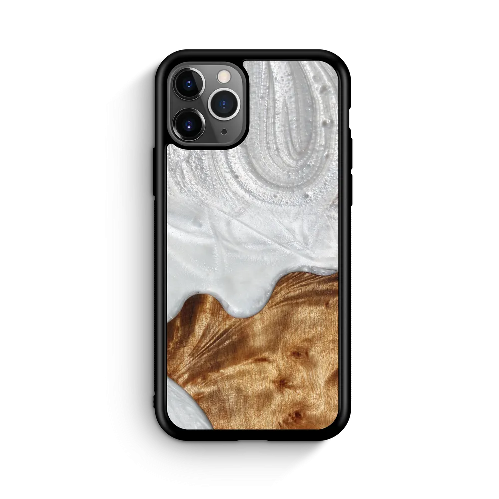 Slim Resin & Wood Phone Case | Arctic White