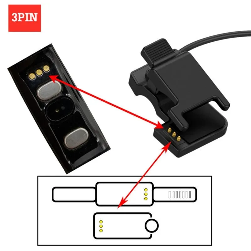 Smart Watch Clip Type Chargers (2-pin-3mm & 4mm, 3-pin-6mm)