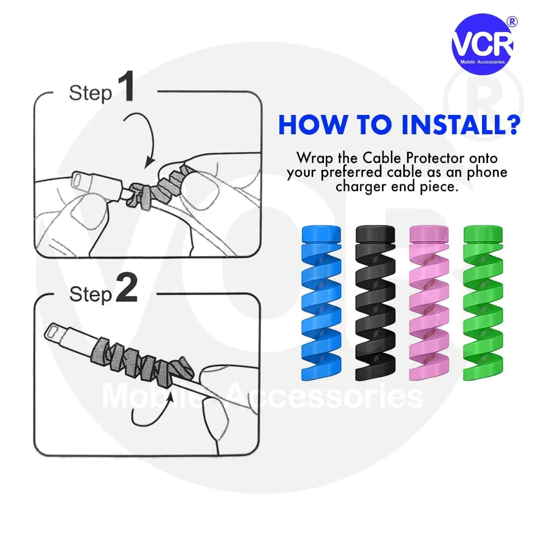 Spiral Cable Protector for all Types of Wires - Chargers - 4 Pieces in 1 Pack