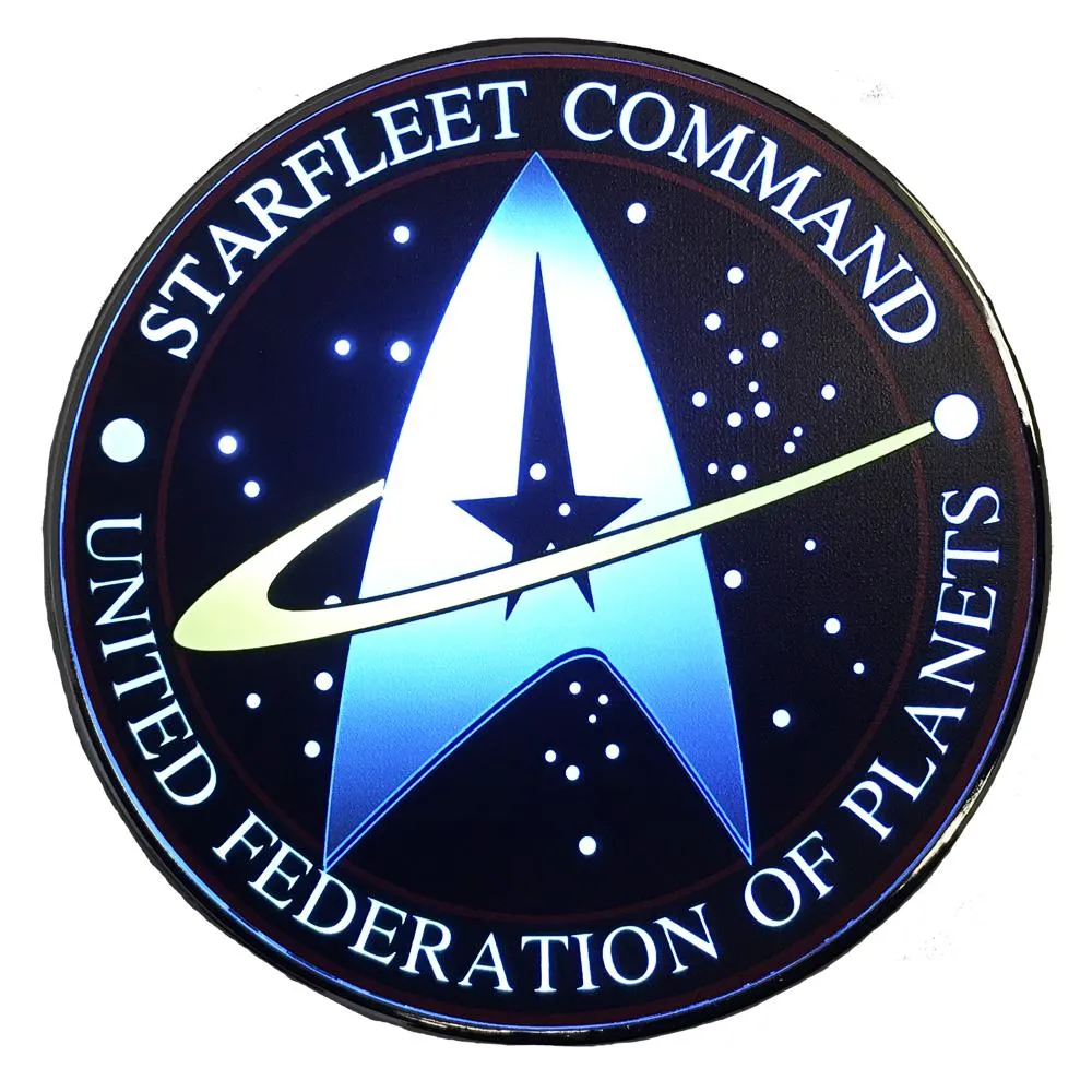 Star Trek Qi Wireless Charger With Illuminated STARFLEET Emblem & Built-In Power bank