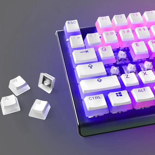 SteelSeries 60203 PrismCaps Universal Double Shot PBT Keycap Set - White