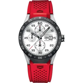 Tag Heuer Men's SAR8A80.FT6057 Connected Smartwatch Android 4.3  IOS 8.2  Bluetooth Gyroscope sensor Haptic engine Microphone Red Rubber Watch