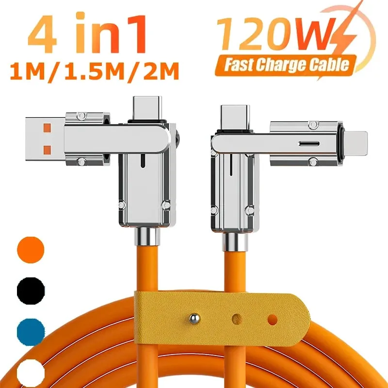 USB charging cable|4 In 1 120W USB Type C to Type C IOS Cable