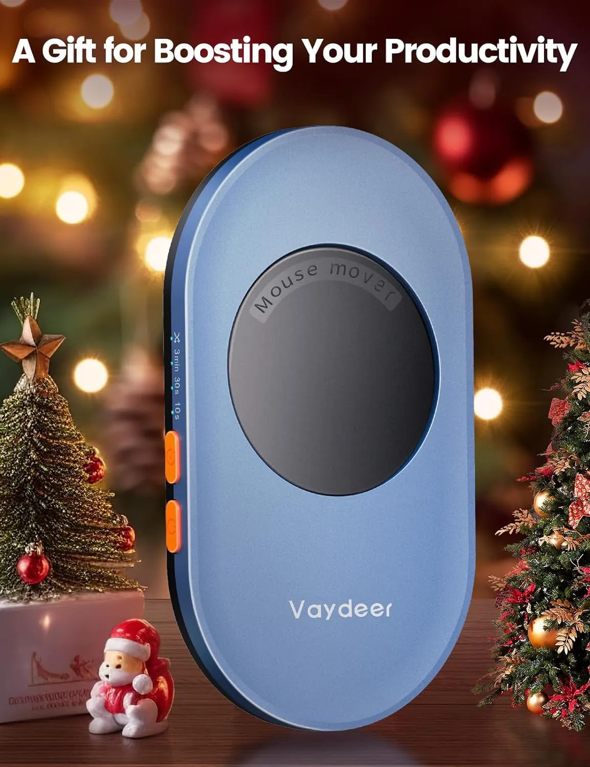 Vaydeer Ultra Slim Mouse Mover, Air 3 Mouse Jiggler with Adjustable Interval Timer, Undetectable & Noiseless, Simulates Realistic Mouse Movement, Driver-Free, Keeps PC Active, Gift Ideal for Fathers