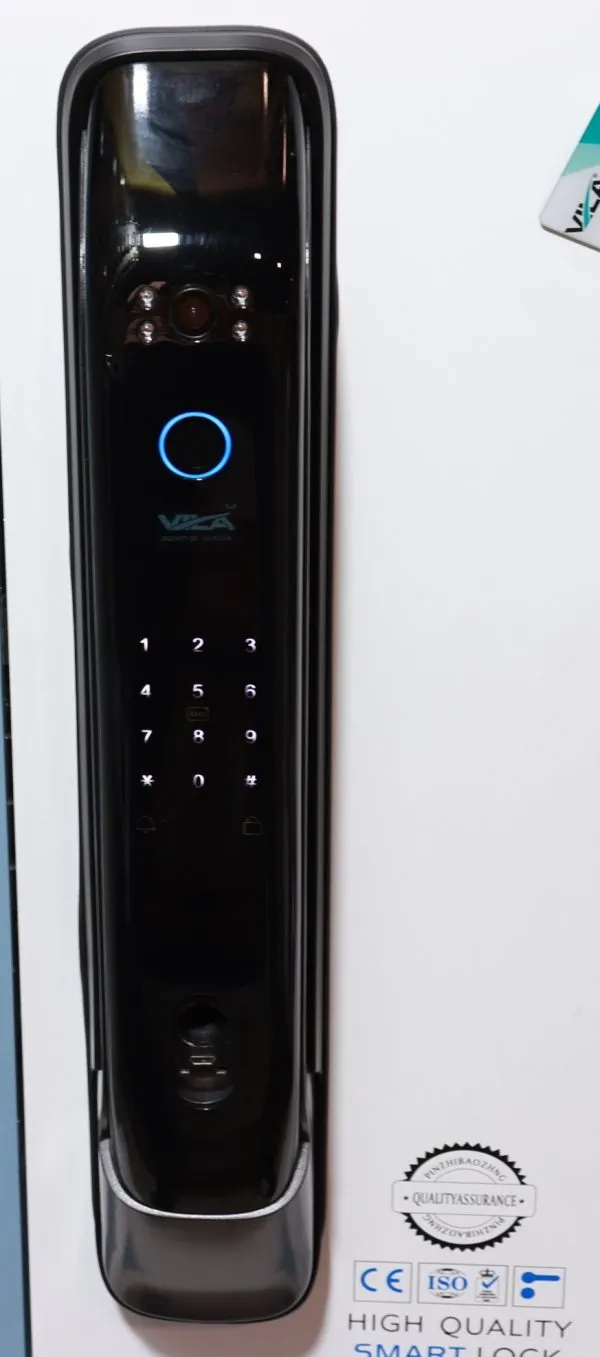 VILA Smart Lock Q7-3 BLK ,With WiFi, Display screen,Keypad Digital,Biometric Fingerprint,IC Card,Mechanical key, Unlock for Apartment Hotel Home Use. COLOR: (BLACK)