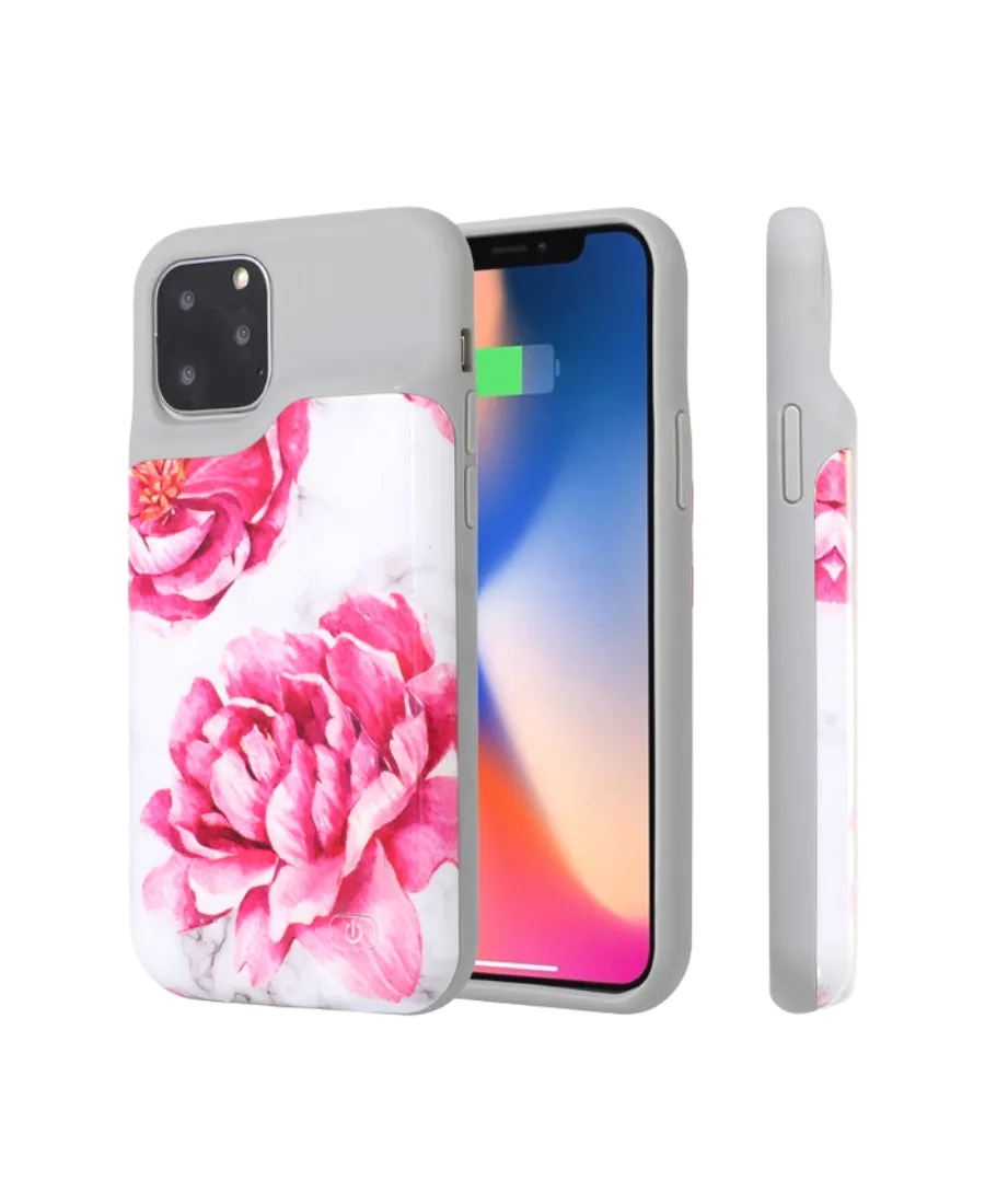 White Marble Floral Ultra Battery Case